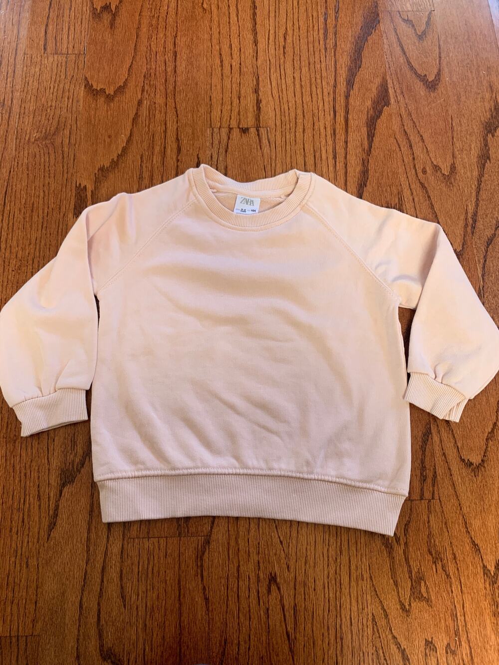 Zara Girls Crewneck Sweatshirt | Peach Pink | 3-4 years